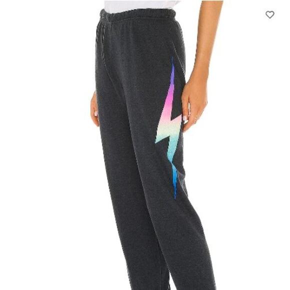 Aviator Nation Rainbow Pink Bolt Sweatpants Sz S - Picture 2 of 9